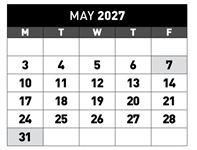 District School Academic Calendar for Hallman Elementary School for May 2027