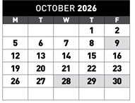 District School Academic Calendar for Hallman Elementary School for October 2026