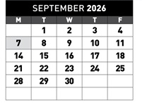 District School Academic Calendar for Hallman Elementary School for September 2026