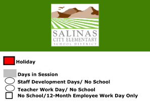 District School Academic Calendar Legend for El Gabilan Elementary