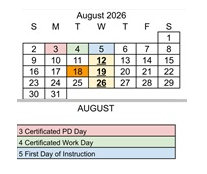 District School Academic Calendar for Harden Middle for August 2026