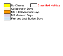 District School Academic Calendar Legend for Harden Middle