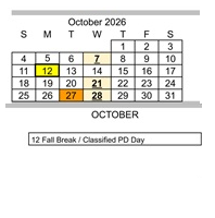 District School Academic Calendar for Harden Middle for October 2026