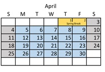 District School Academic Calendar for North Star School for April 2027