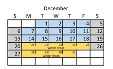 District School Academic Calendar for North Star School for December 2026