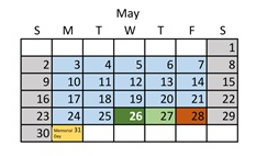 District School Academic Calendar for North Star School for May 2027