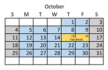 District School Academic Calendar for North Star School for October 2026