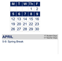 District School Academic Calendar for Madison (james) Elementary for April 2027