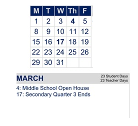 District School Academic Calendar for Madison (james) Elementary for March 2027