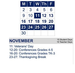 District School Academic Calendar for Madison (james) Elementary for November 2026