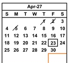 District School Academic Calendar for Del Rey Elementary for April 2027