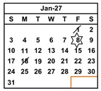 District School Academic Calendar for Del Rey Elementary for January 2027