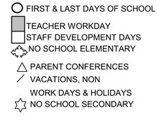 District School Academic Calendar Legend for Del Rey Elementary