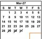 District School Academic Calendar for Del Rey Elementary for March 2027