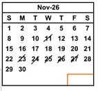 District School Academic Calendar for Del Rey Elementary for November 2026