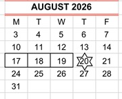 District School Academic Calendar for Del Mar Elementary for August 2026