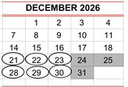 District School Academic Calendar for Del Mar Elementary for December 2026
