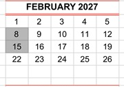 District School Academic Calendar for Del Mar Elementary for February 2027