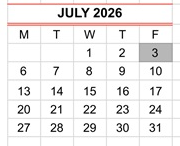 District School Academic Calendar for Del Mar Elementary for July 2026