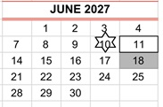 District School Academic Calendar for Del Mar Elementary for June 2027