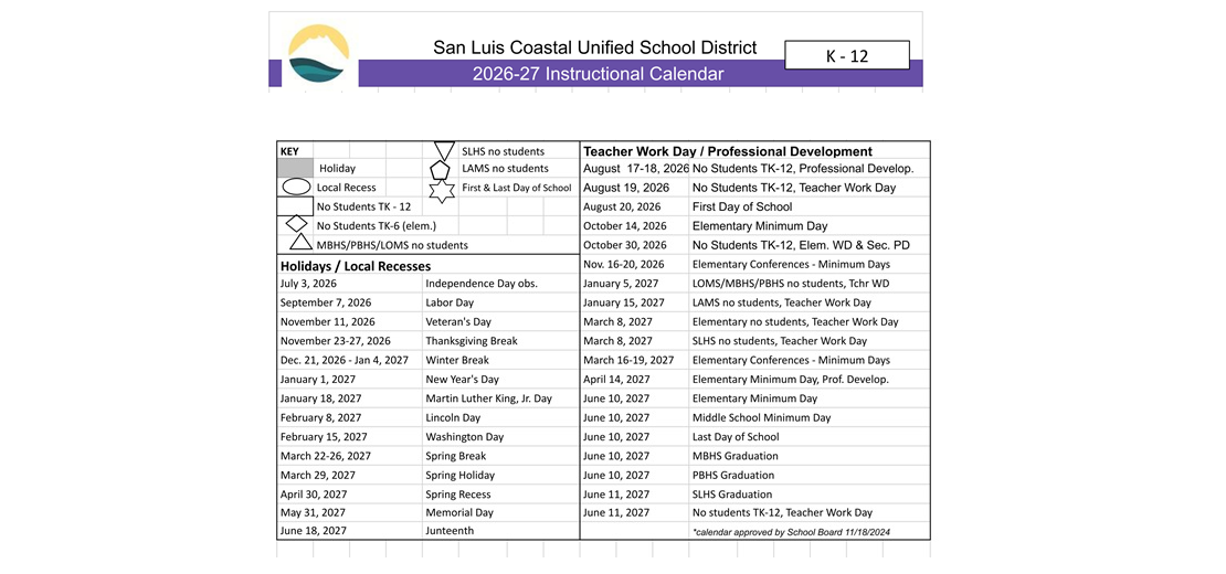 District School Academic Calendar Key for Del Mar Elementary