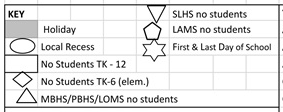 District School Academic Calendar Legend for Del Mar Elementary