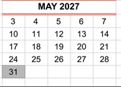 District School Academic Calendar for Del Mar Elementary for May 2027