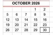 District School Academic Calendar for Del Mar Elementary for October 2026