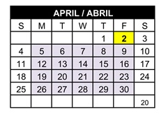 District School Academic Calendar for Discovery Elementary for April 2027