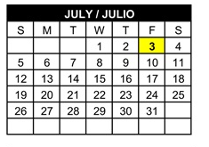 District School Academic Calendar for Discovery Elementary for July 2026