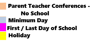 District School Academic Calendar Legend for Discovery Elementary