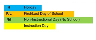District School Academic Calendar Legend for Jerabek Elementary
