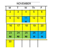 District School Academic Calendar for Jerabek Elementary for November 2026