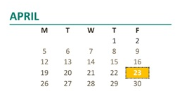 District School Academic Calendar for Choices Charter for April 2027