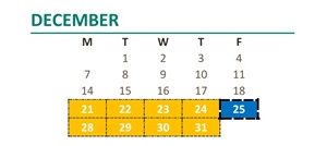 District School Academic Calendar for Choices Charter for December 2026