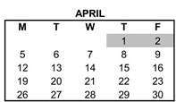 District School Academic Calendar for Highlands Elementary for April 2027