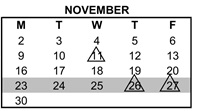District School Academic Calendar for Highlands Elementary for November 2026