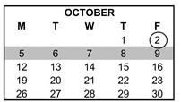 District School Academic Calendar for Highlands Elementary for October 2026