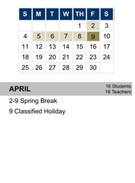 District School Academic Calendar for Hidden Hills Elementary for April 2027
