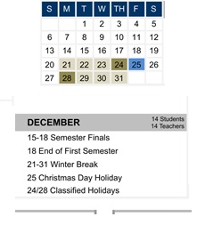District School Academic Calendar for Hidden Hills Elementary for December 2026