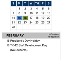 District School Academic Calendar for Hidden Hills Elementary for February 2027