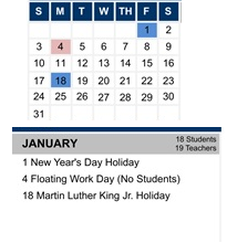 District School Academic Calendar for Hidden Hills Elementary for January 2027