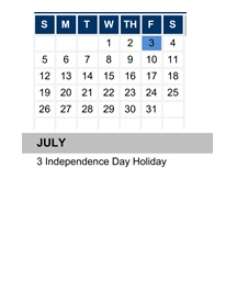 District School Academic Calendar for Hidden Hills Elementary for July 2026
