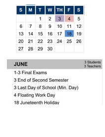 District School Academic Calendar for Hidden Hills Elementary for June 2027