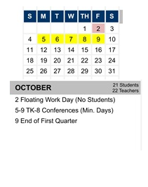 District School Academic Calendar for Hidden Hills Elementary for October 2026