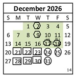 District School Academic Calendar for Hallmark Charter for December 2026