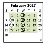 District School Academic Calendar for Hallmark Charter for February 2027