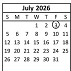 District School Academic Calendar for Hallmark Charter for July 2026