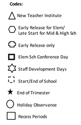 District School Academic Calendar Legend for Hallmark Charter