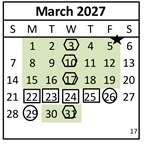 District School Academic Calendar for Hallmark Charter for March 2027